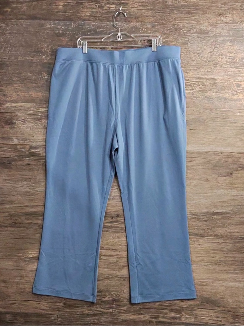 Cuddl Duds Soft Light Blue Wide Leg Knit Pants
